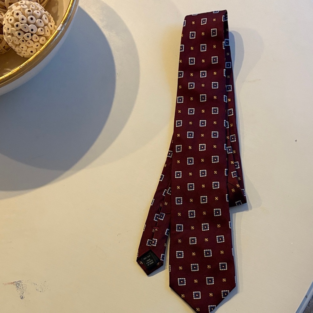 Jos. A. Bank Burgundy Geometric Tie